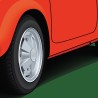 Affiche Fiat 500 Giannini fond vert gros plan jante