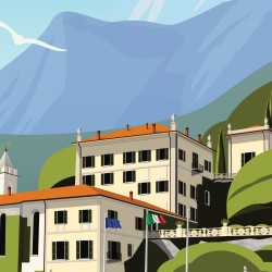 Affiche Lago di Como gros plan villa
