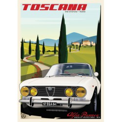 Affiche Alfa Romeo Giulia GT Veloce Toscane