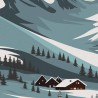 Affiche Sports d'hiver entière zoom montagnes