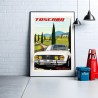 Affiche Alfa Romeo Giulia GT Veloce Toscane présentée dans un cadre