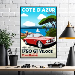 Affiche Saint Tropez présentée dans un cadre